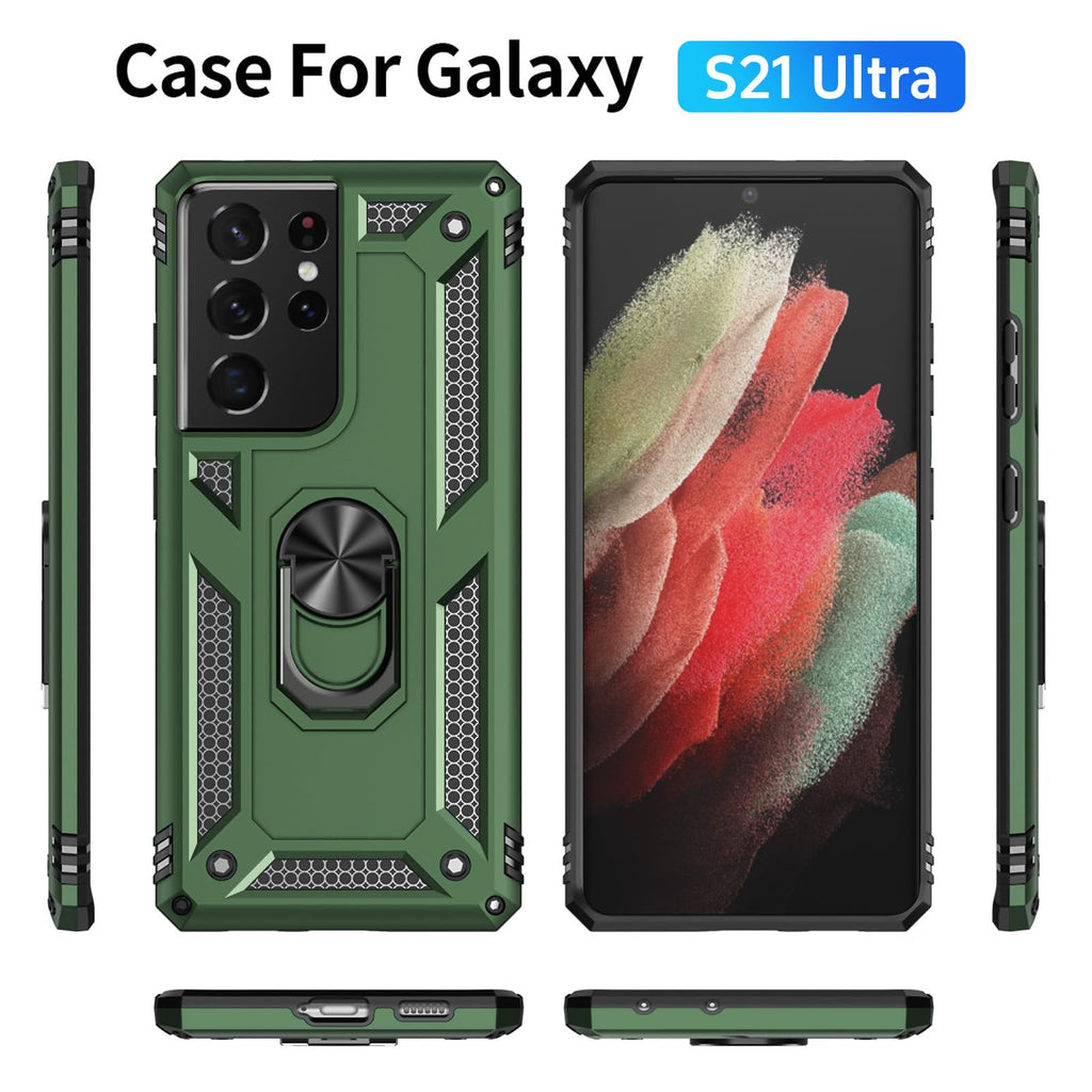 Yiakeng Samsung Galaxy S9 Case, Samsung S9 Case, Military Grade Protective Cases with Ring for Samsung Galaxy S9 (Dark Green)