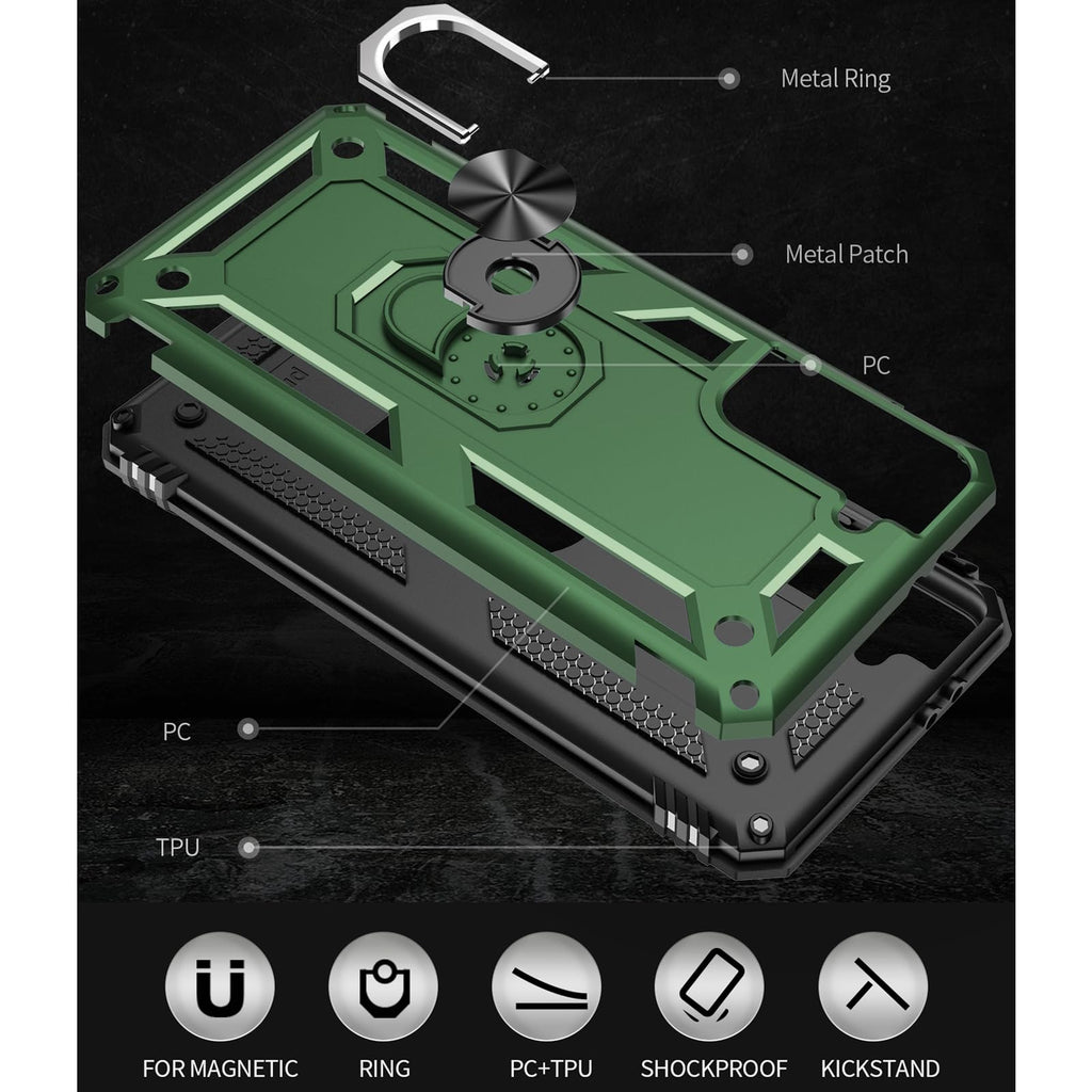 Yiakeng Samsung Galaxy S9 Case, Samsung S9 Case, Military Grade Protective Cases with Ring for Samsung Galaxy S9 (Dark Green)