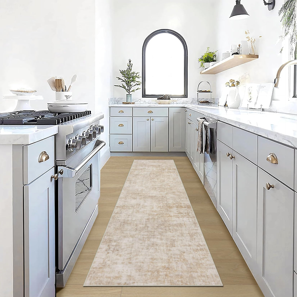 5x7 Area Rugs for Living Room: Washable Abstract Black Grey Gold Carpet