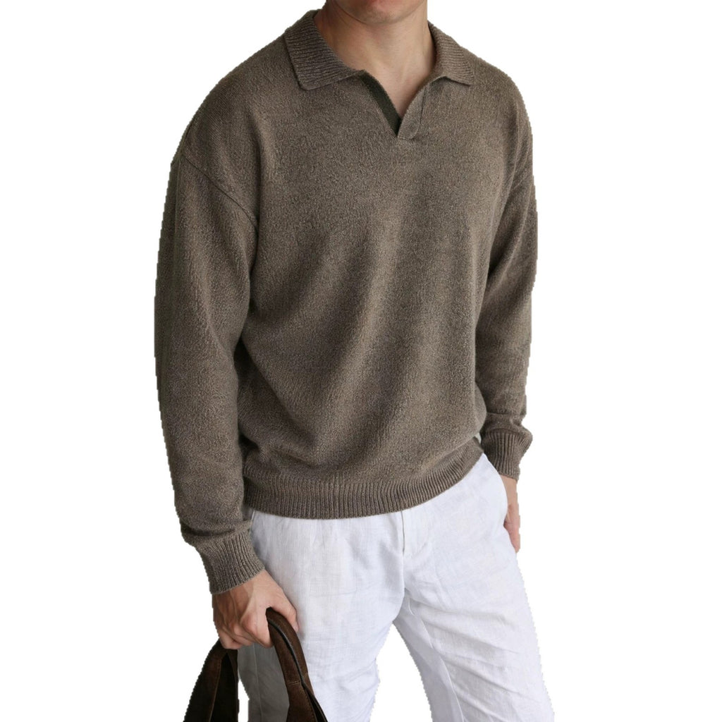 Collar long sleeved loose sweater