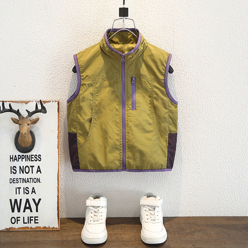 Boys Fashion Casual Sleeveless Vest Autumn Spring Outerwear