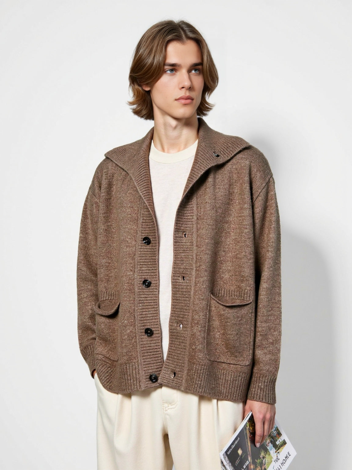 Collar cardigan sweater