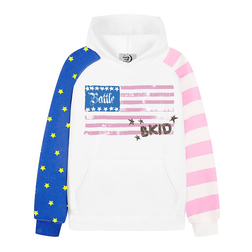 Print Heavyweight Oversized Raglan Sleeve Women's Pullover Hoodie