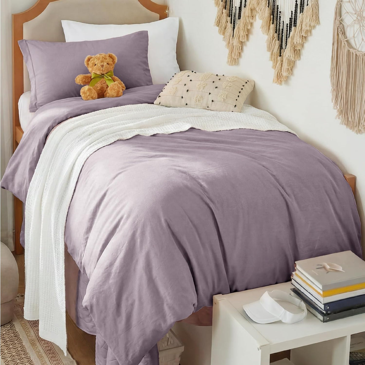 Bedsure Prewashed Duvet Cover Queen, Bedding Set with Zipper Closure, White
