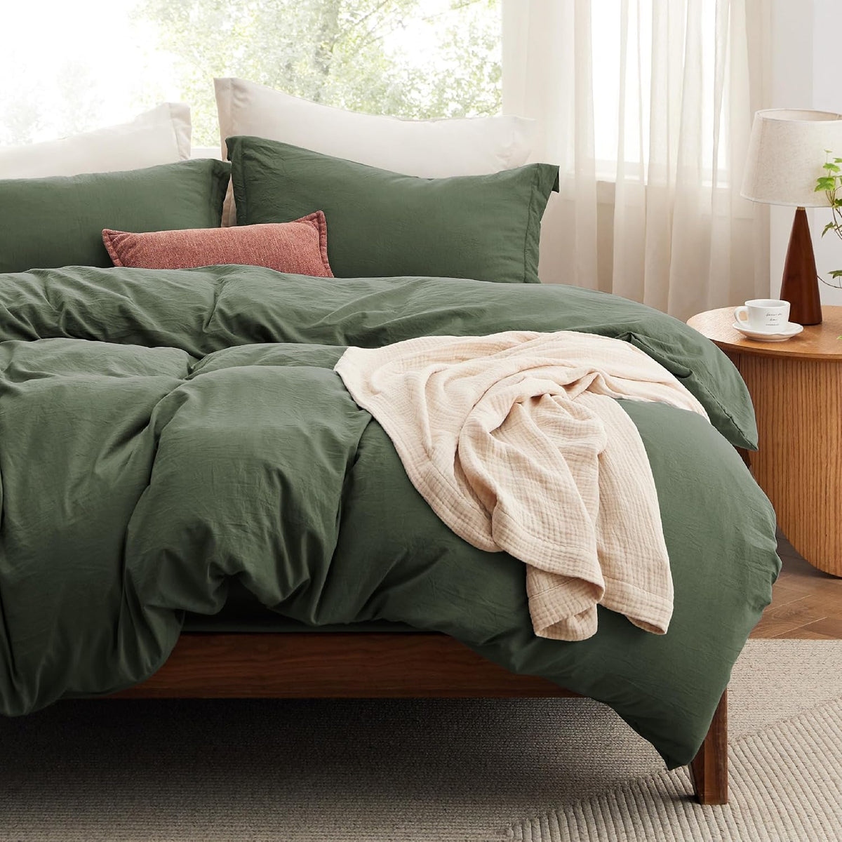 Bedsure Prewashed Duvet Cover Queen, Bedding Set with Zipper Closure, White
