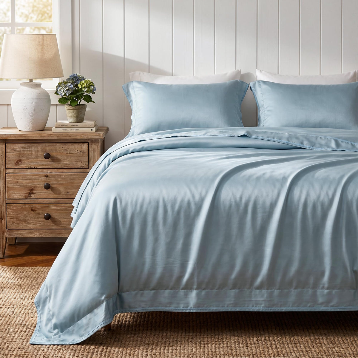 Twin Duvet Cover,100% Bamboo Viscose‑Derived,Cooling Duvet Cover 3 Pcs Set