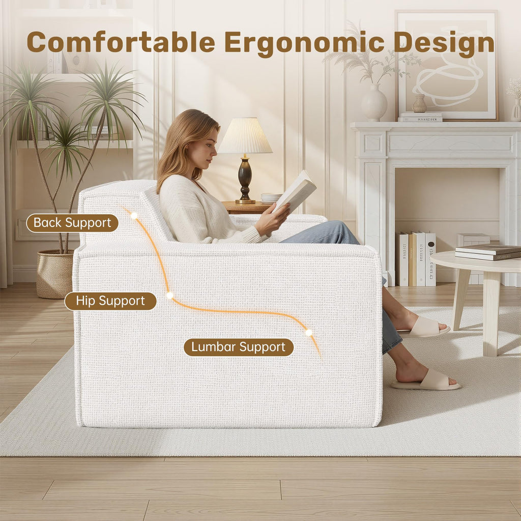 Luxanimarion 75'' Modern Loveseat Sofa, No Assembly Required Comfy Deep Seat Couches 1 pcs for Living Room, Bedroom, Apartment