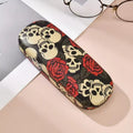 Premium Anti-Crush Eyeglass Case with Mexican Skull  Rose Pattern | Hard Protective Cover for Sunglasses  Prescription Glasses