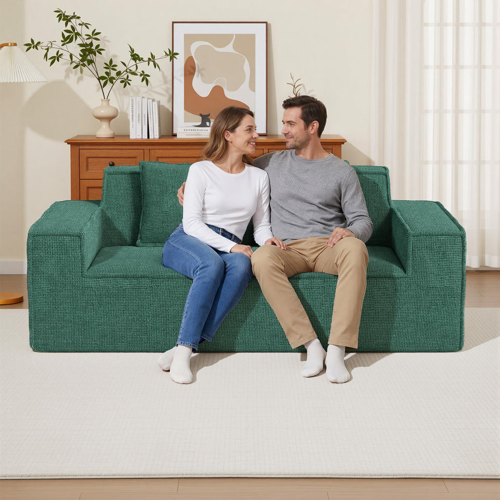 Luxanimarion 75'' Modern Loveseat Sofa, No Assembly Required Comfy Deep Seat Couches 1 pcs for Living Room, Bedroom, Apartment