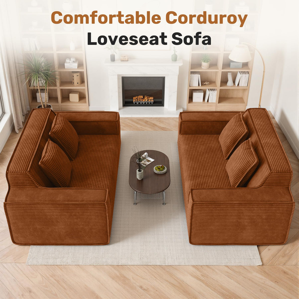 Luxanimarion 75'' Modern Loveseat Sofa, No Assembly Required Comfy Deep Seat Couches 1 pcs for Living Room, Bedroom, Apartment