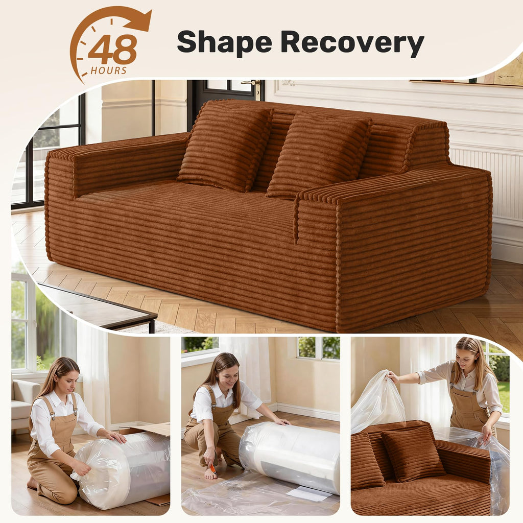 Luxanimarion 75'' Modern Loveseat Sofa, No Assembly Required Comfy Deep Seat Couches 1 pcs for Living Room, Bedroom, Apartment