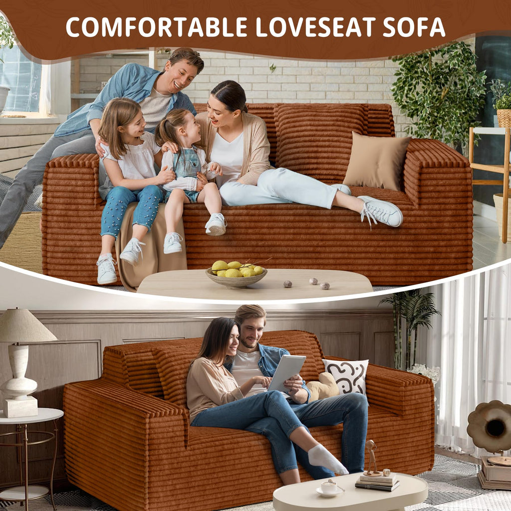Luxanimarion 75'' Modern Loveseat Sofa, No Assembly Required Comfy Deep Seat Couches 1 pcs for Living Room, Bedroom, Apartment