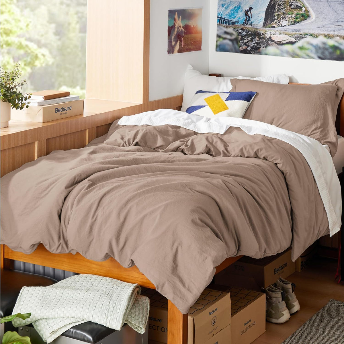 Bedsure Prewashed Duvet Cover Queen, Bedding Set with Zipper Closure, White