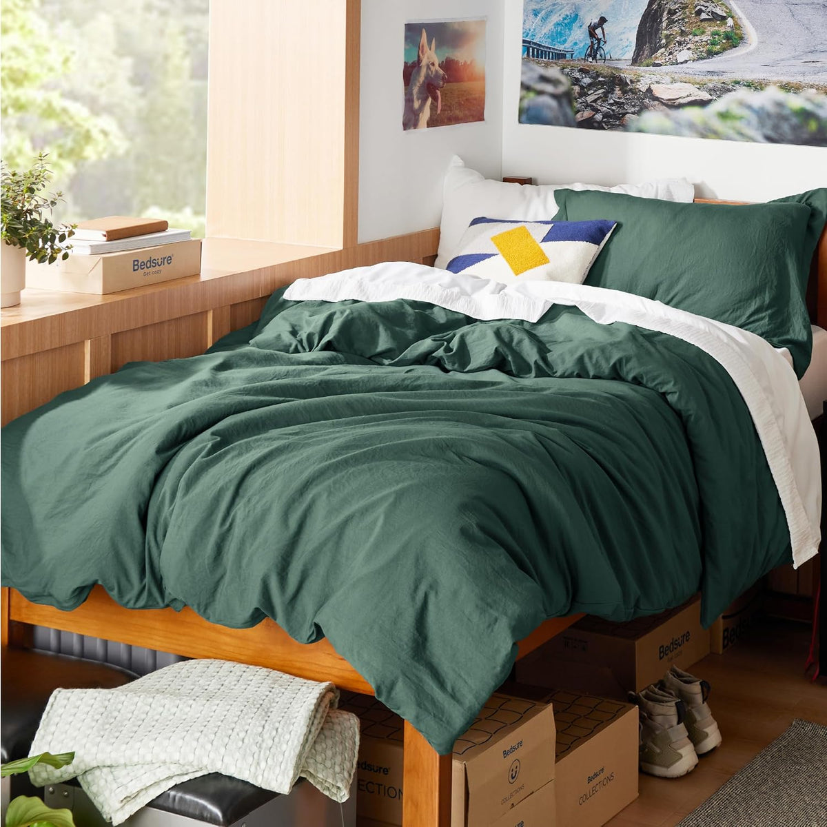 Bedsure Prewashed Duvet Cover Queen, Bedding Set with Zipper Closure, White
