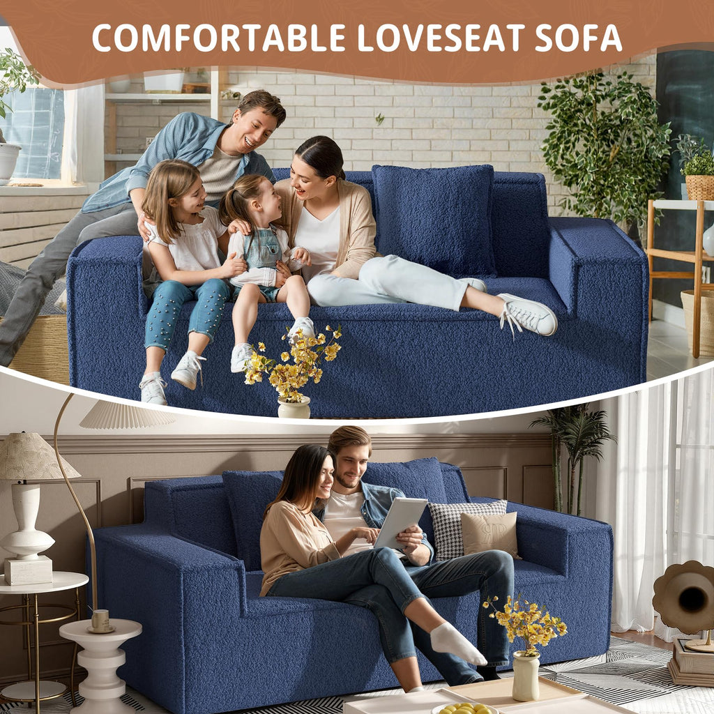 Luxanimarion 75'' Modern Loveseat Sofa, No Assembly Required Comfy Deep Seat Couches 1 pcs for Living Room, Bedroom, Apartment