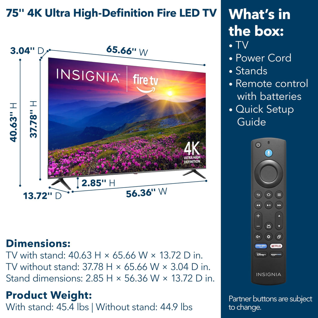 INSIGNIA 50" Class F50 Series LED 4K UHD Smart Fire TV, Voice Remote with Alexa, Stream Live TV Without Cable