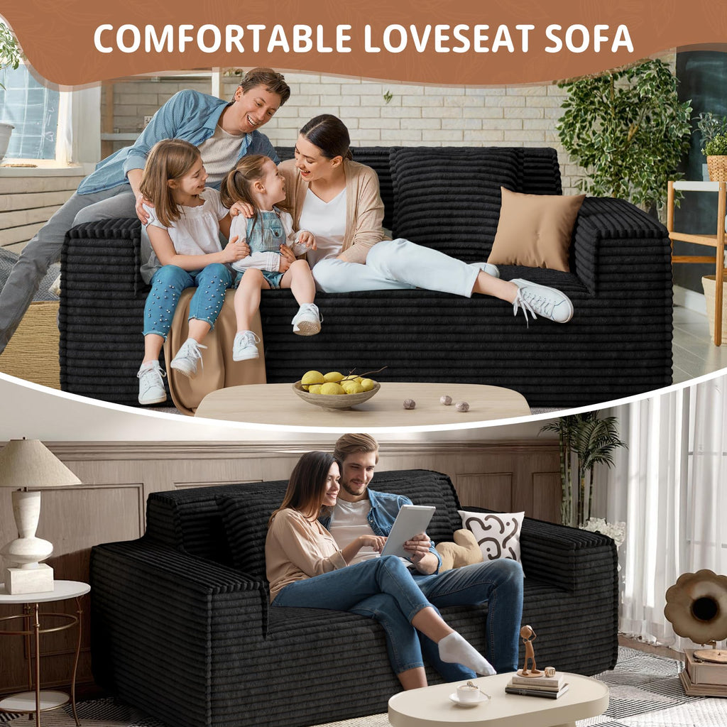 Luxanimarion 75'' Modern Loveseat Sofa, No Assembly Required Comfy Deep Seat Couches 1 pcs for Living Room, Bedroom, Apartment