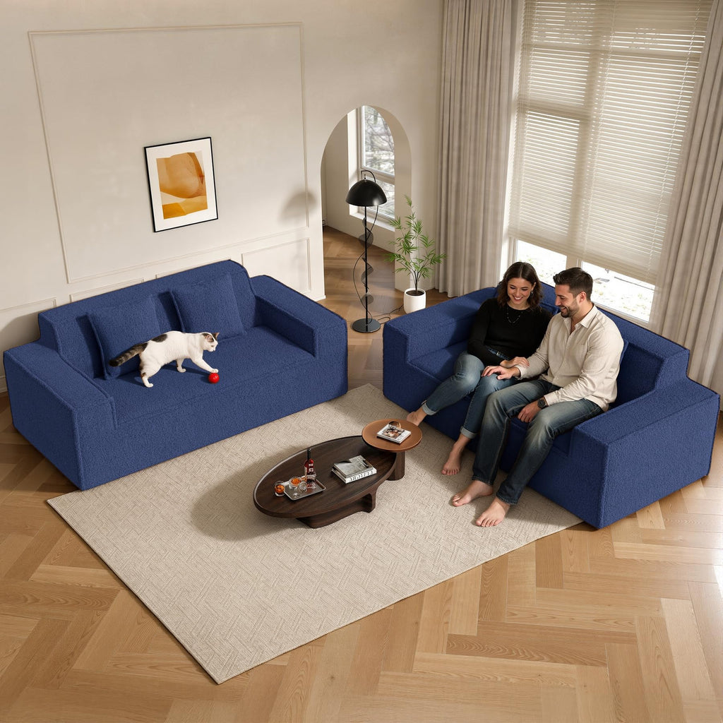 Luxanimarion 75'' Modern Loveseat Sofa, No Assembly Required Comfy Deep Seat Couches 1 pcs for Living Room, Bedroom, Apartment