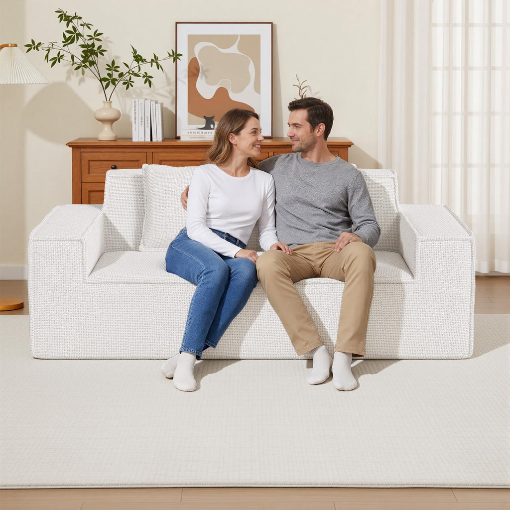 Luxanimarion 75'' Modern Loveseat Sofa, No Assembly Required Comfy Deep Seat Couches 1 pcs for Living Room, Bedroom, Apartment