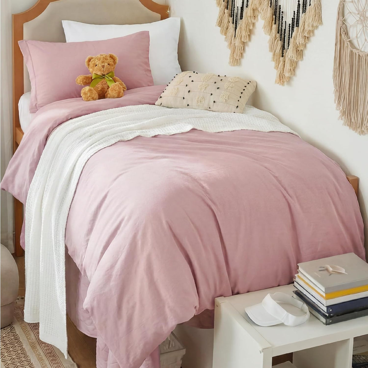 Bedsure Prewashed Duvet Cover Queen, Bedding Set with Zipper Closure, White