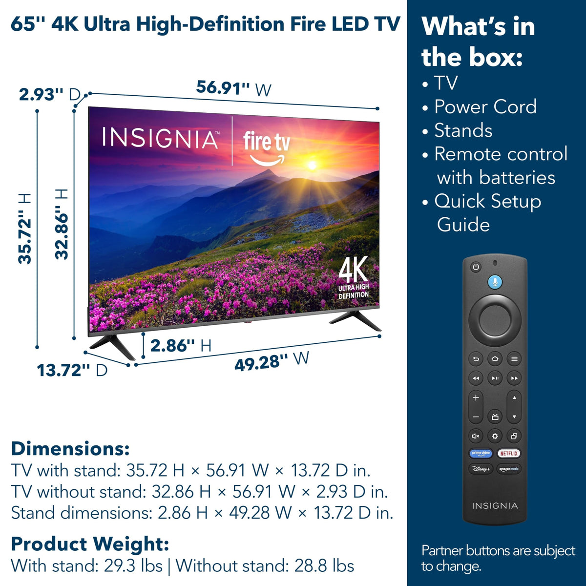 INSIGNIA 50" Class F50 Series LED 4K UHD Smart Fire TV, Voice Remote with Alexa, Stream Live TV Without Cable