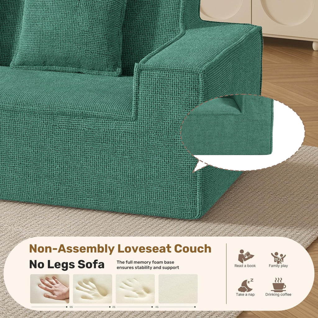 Luxanimarion 75'' Modern Loveseat Sofa, No Assembly Required Comfy Deep Seat Couches 1 pcs for Living Room, Bedroom, Apartment