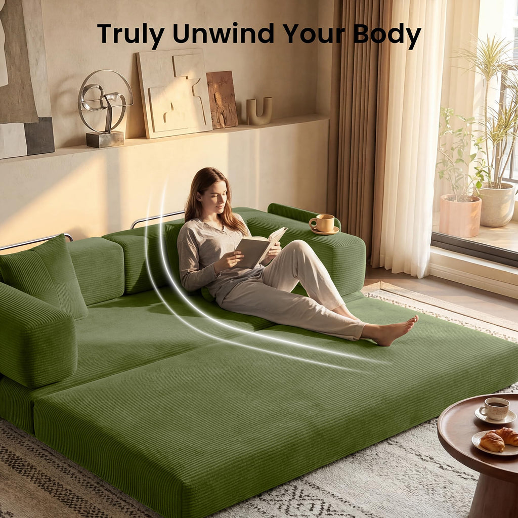 78.8" Convertible Futon Sofa Bed, Boneless Couch for Living Room