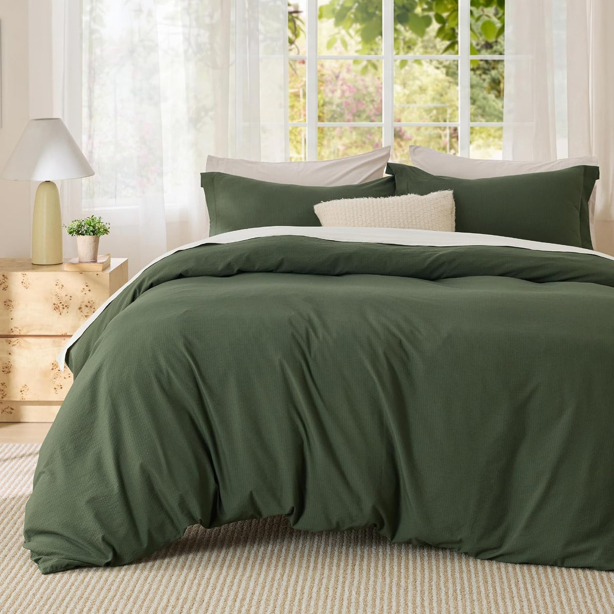 Bedsure Prewashed Duvet Cover Queen, Bedding Set with Zipper Closure, White