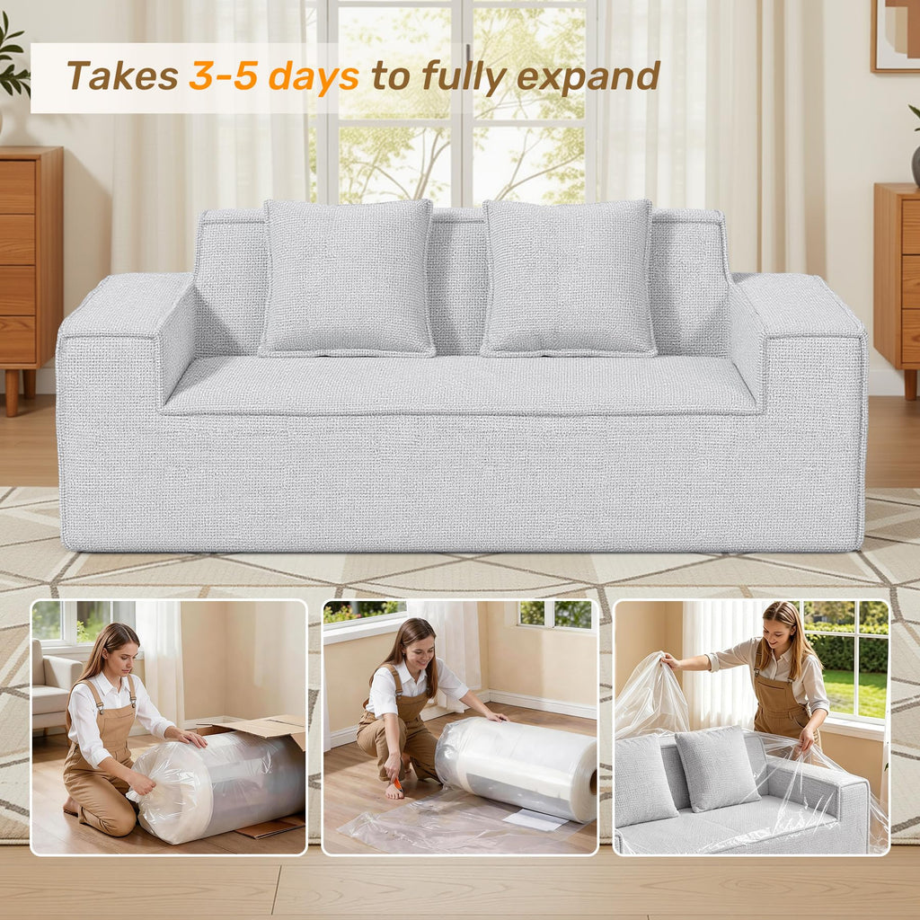 Luxanimarion 75'' Modern Loveseat Sofa, No Assembly Required Comfy Deep Seat Couches 1 pcs for Living Room, Bedroom, Apartment