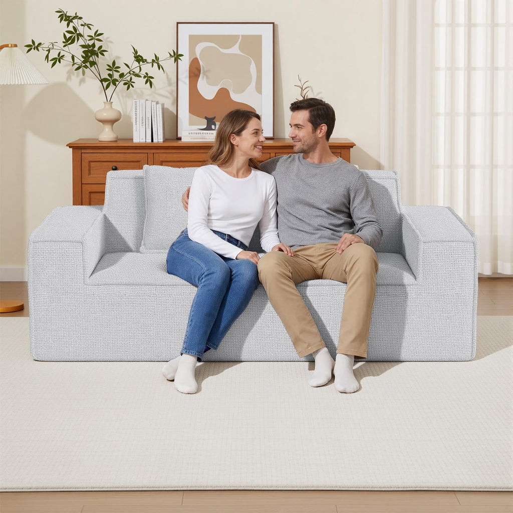 Luxanimarion 75'' Modern Loveseat Sofa, No Assembly Required Comfy Deep Seat Couches 1 pcs for Living Room, Bedroom, Apartment