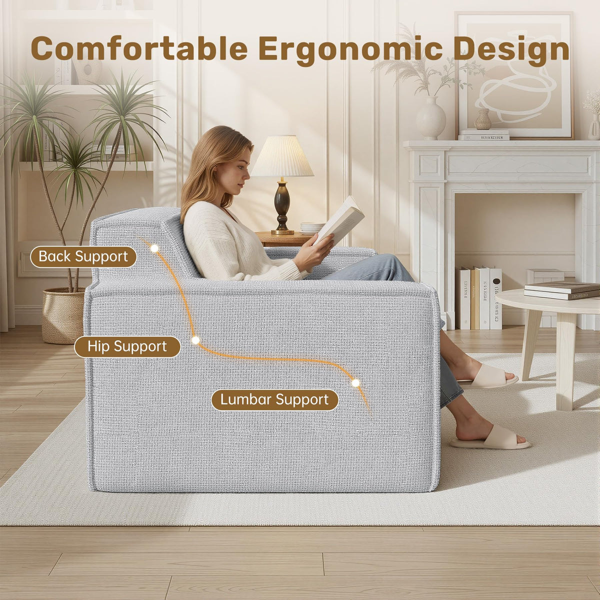 Luxanimarion 75'' Modern Loveseat Sofa, No Assembly Required Comfy Deep Seat Couches 1 pcs for Living Room, Bedroom, Apartment