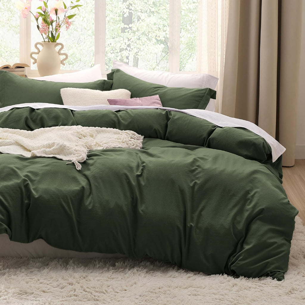Bedsure Prewashed Duvet Cover Queen, Bedding Set with Zipper Closure, White