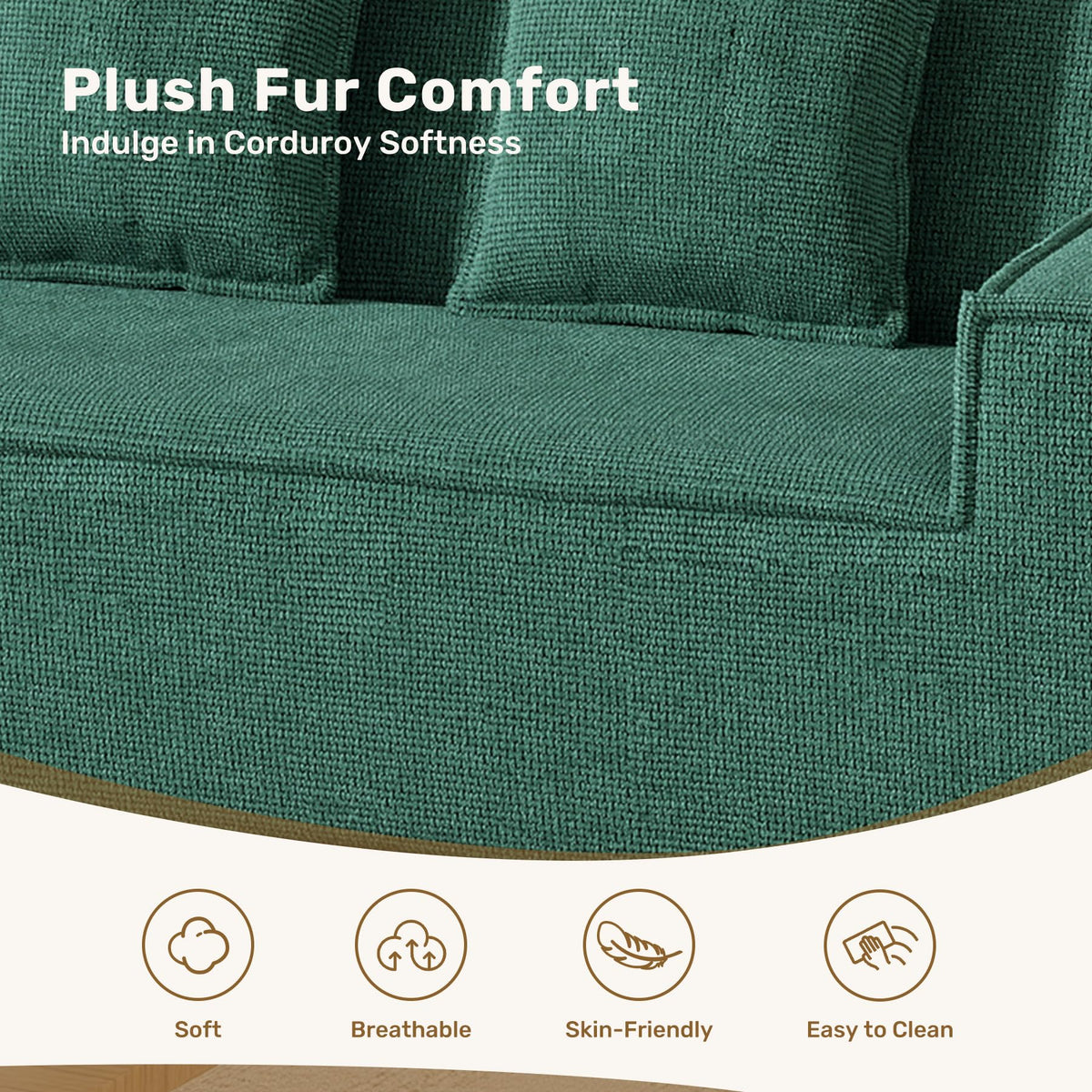 Luxanimarion 75'' Modern Loveseat Sofa, No Assembly Required Comfy Deep Seat Couches 1 pcs for Living Room, Bedroom, Apartment