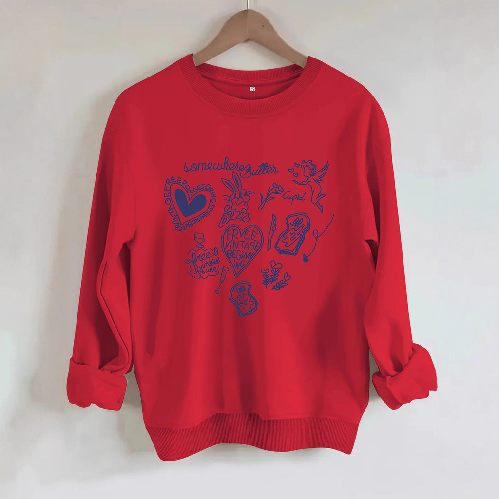Round neck long sleeved sweatshirt