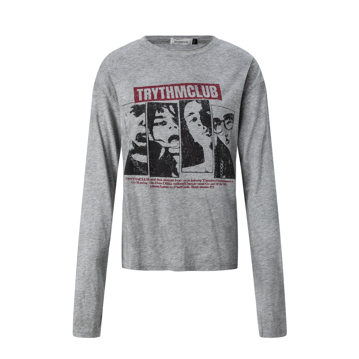 Portrait Graphic Print Long Sleeve Pullover Men's T-Shirt