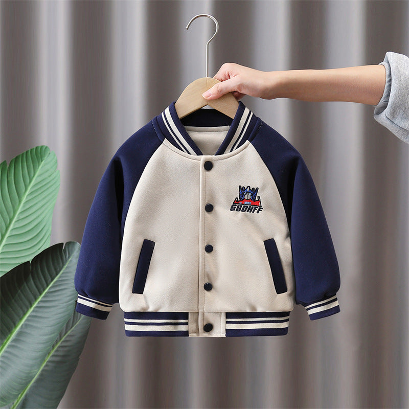 Boys Spring Autumn Baseball Jacket Casual Kids Outerwear