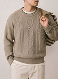 Round neck long sleeved loose sweater