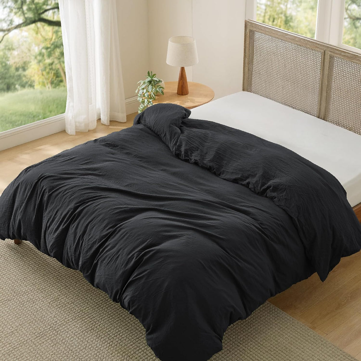 Bedsure Prewashed Duvet Cover Queen, Bedding Set with Zipper Closure, White