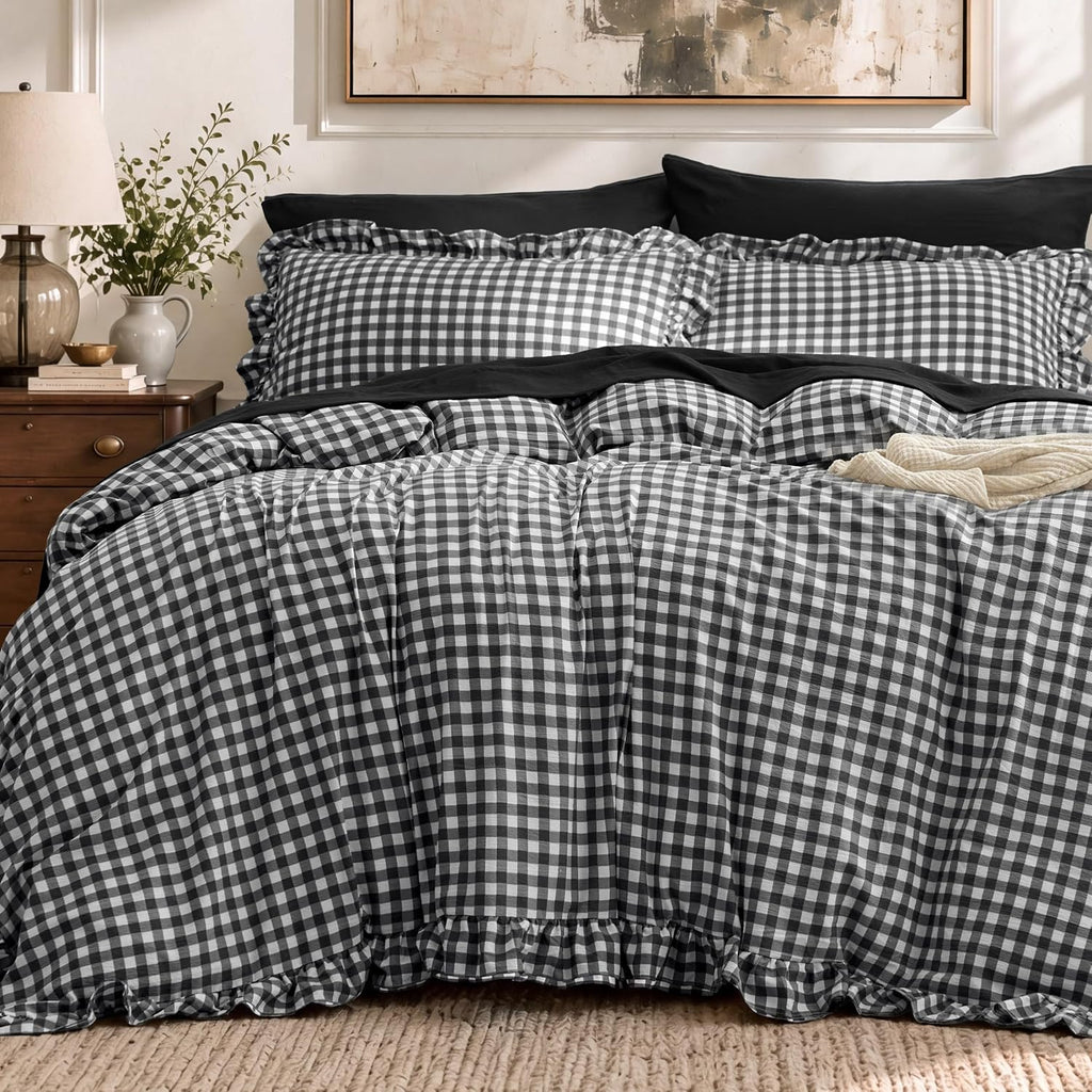 Bedsure Prewashed Duvet Cover Queen, Bedding Set with Zipper Closure, White