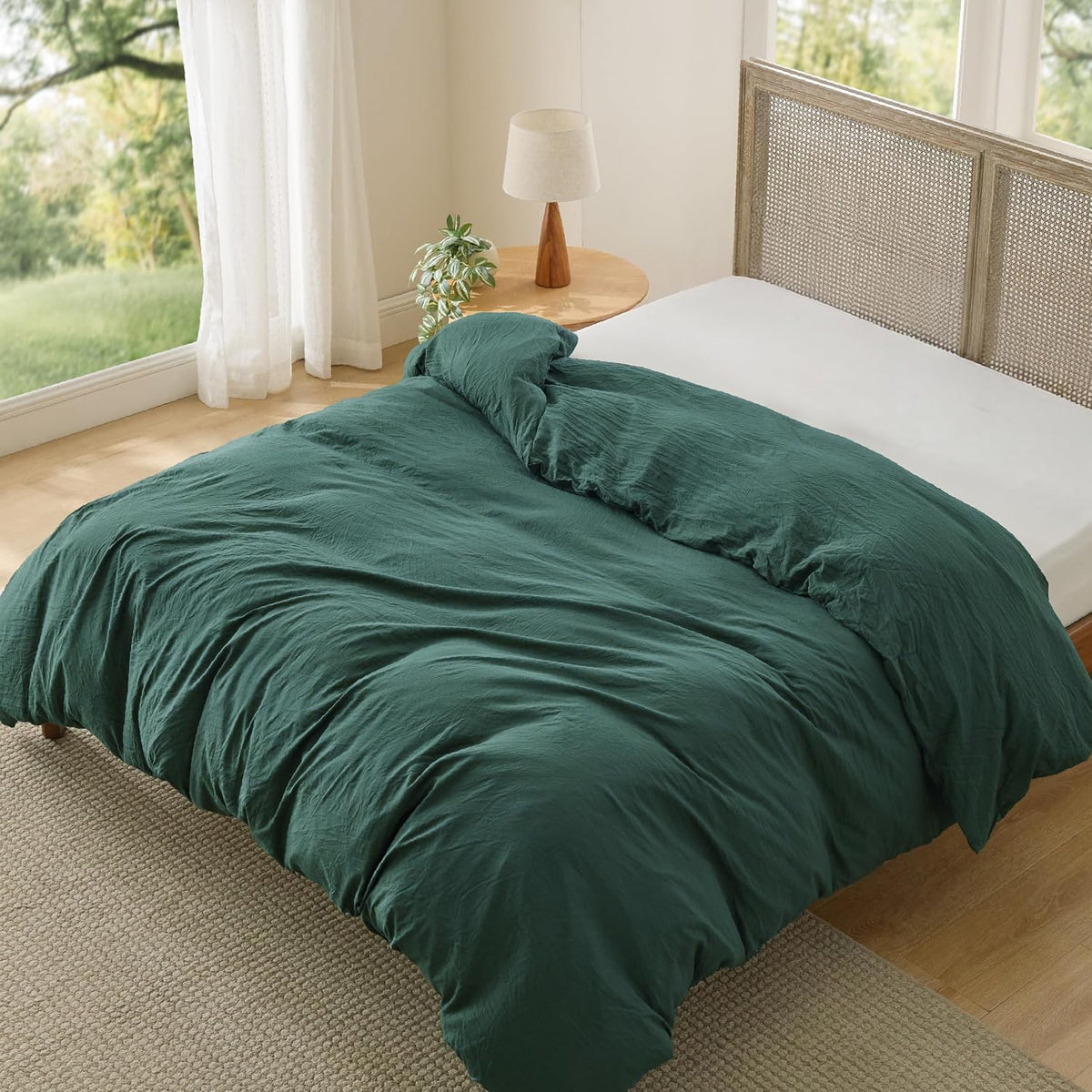 Bedsure Prewashed Duvet Cover Queen, Bedding Set with Zipper Closure, White