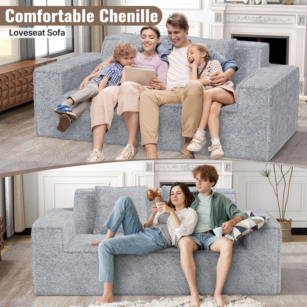 Luxanimarion 75'' Modern Loveseat Sofa, No Assembly Required Comfy Deep Seat Couches 1 pcs for Living Room, Bedroom, Apartment