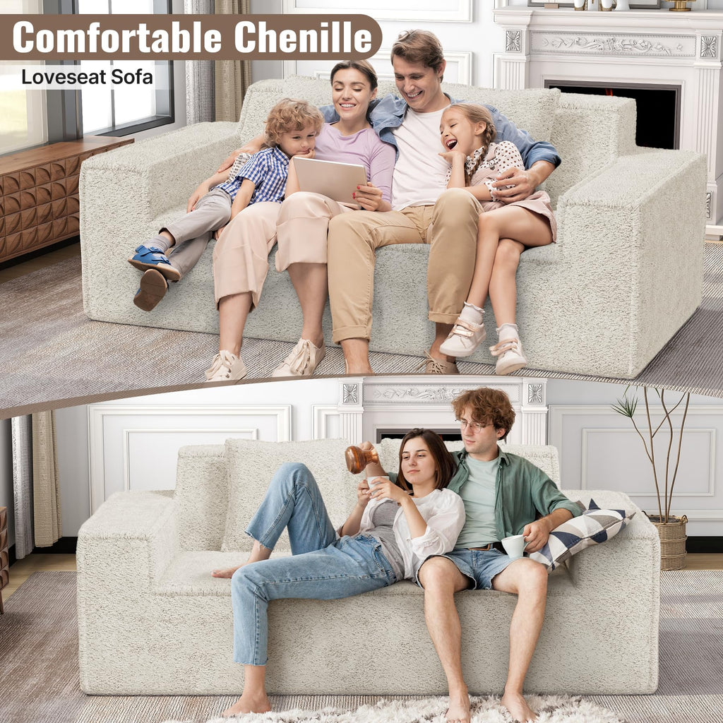 Luxanimarion 75'' Modern Loveseat Sofa, No Assembly Required Comfy Deep Seat Couches 1 pcs for Living Room, Bedroom, Apartment