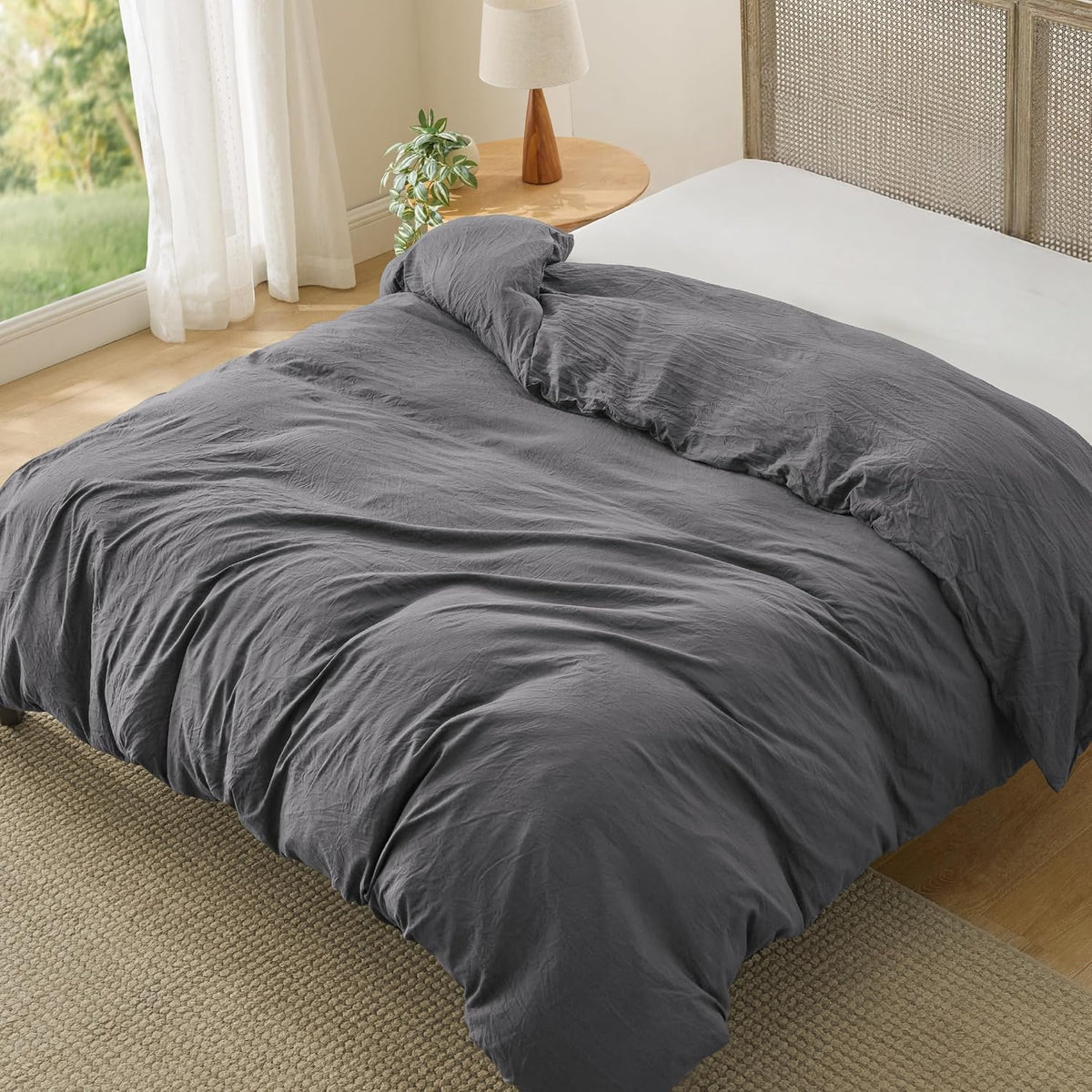 Bedsure Prewashed Duvet Cover Queen, Bedding Set with Zipper Closure, White