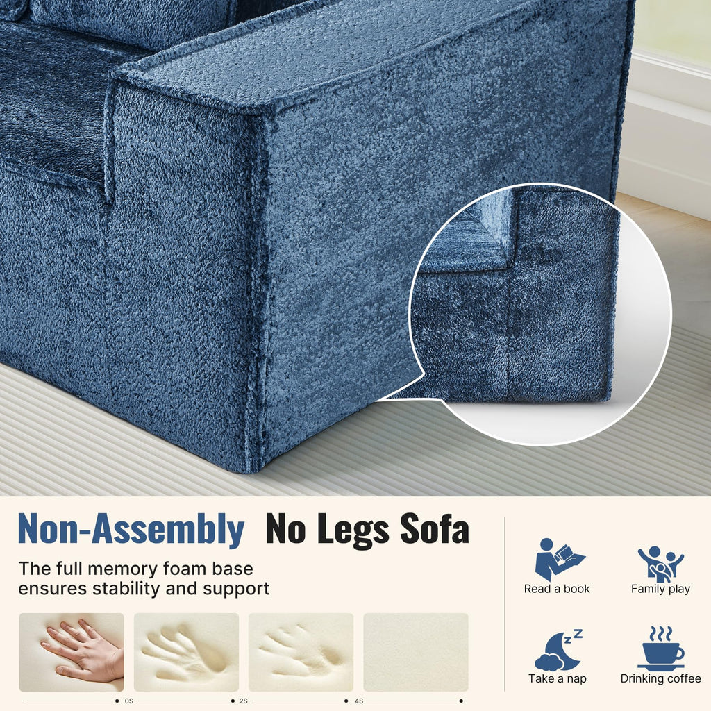 Luxanimarion 75'' Modern Loveseat Sofa, No Assembly Required Comfy Deep Seat Couches 1 pcs for Living Room, Bedroom, Apartment