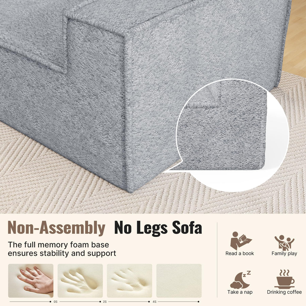 Luxanimarion 75'' Modern Loveseat Sofa, No Assembly Required Comfy Deep Seat Couches 1 pcs for Living Room, Bedroom, Apartment
