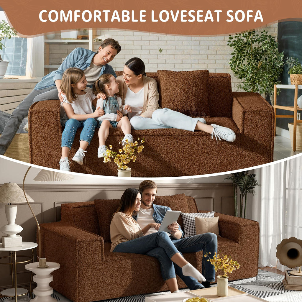 Luxanimarion 75'' Modern Loveseat Sofa, No Assembly Required Comfy Deep Seat Couches 1 pcs for Living Room, Bedroom, Apartment