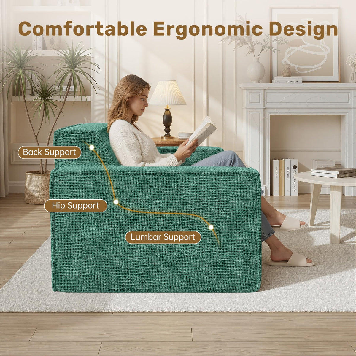 Luxanimarion 75'' Modern Loveseat Sofa, No Assembly Required Comfy Deep Seat Couches 1 pcs for Living Room, Bedroom, Apartment