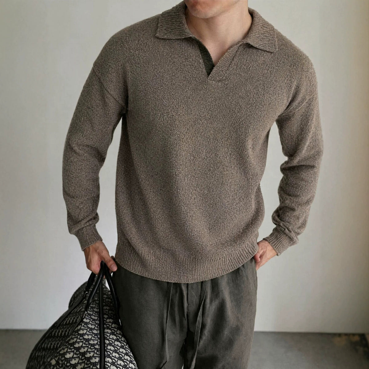 Collar long sleeved loose sweater