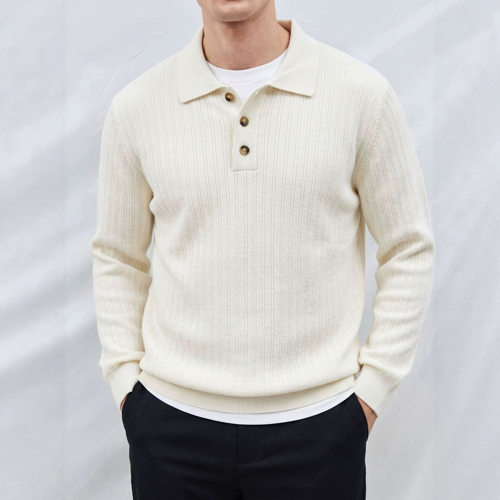 Collar long sleeved sweater