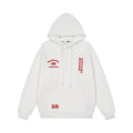 High Street Gothic Vintage Letter Embroidery Hooded Oversized Pullover Sweatshirt